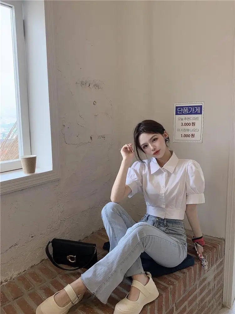 Puff sleeve White Shirt