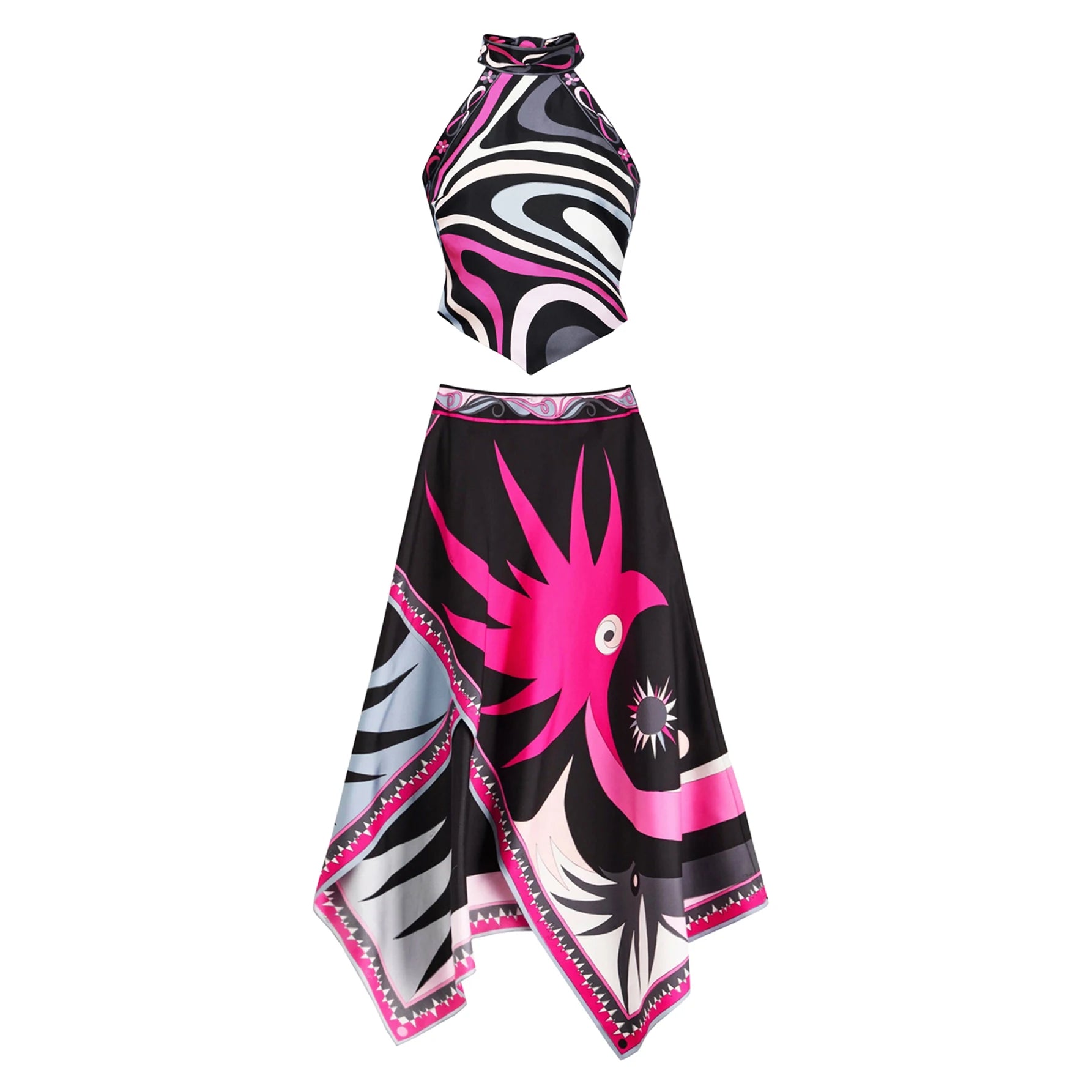 Pucci Skirt Halter Top Set
