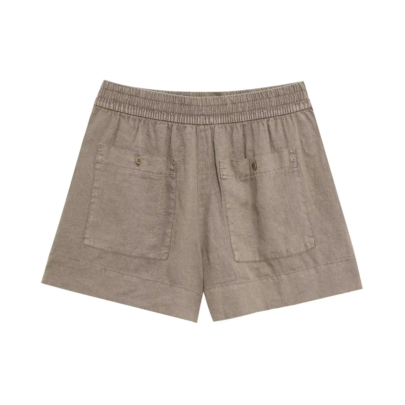 1 Yellow Set Lapel Collar Top+shorts