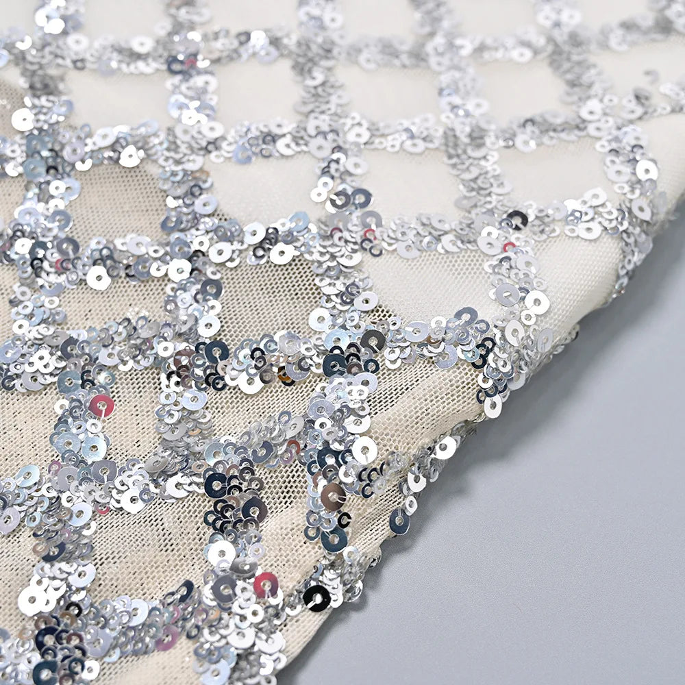 2026 Women Summer Celebrity New Strapless Feather Sequins White Midi Bodycon Dress Elegant Evening Club Party Dress