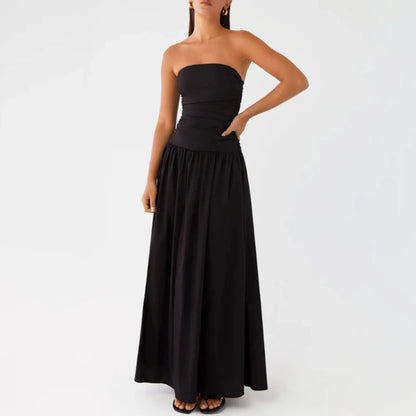 Elegant Strapless Maxi Tube Dress Mango vibes