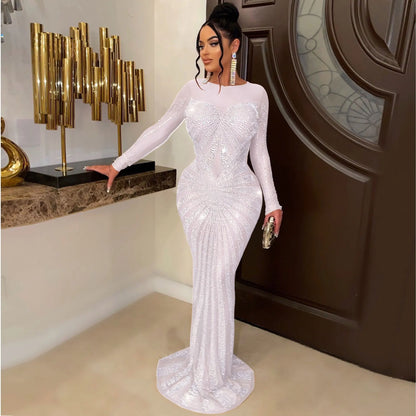 Rhinestone Crystal Mesh Dress