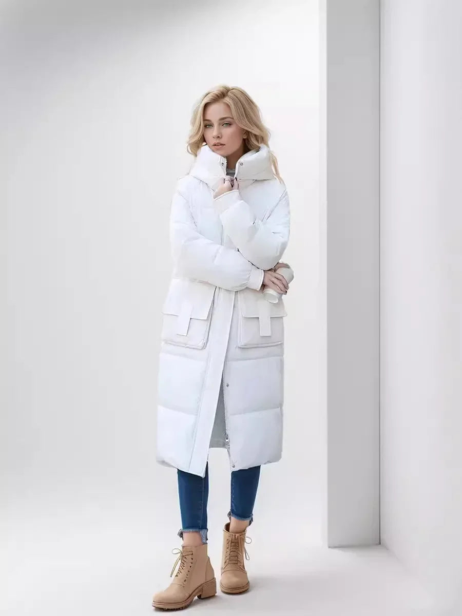 Jacket Parka Maxi Long Women Coat Casual Loose Overcoat F