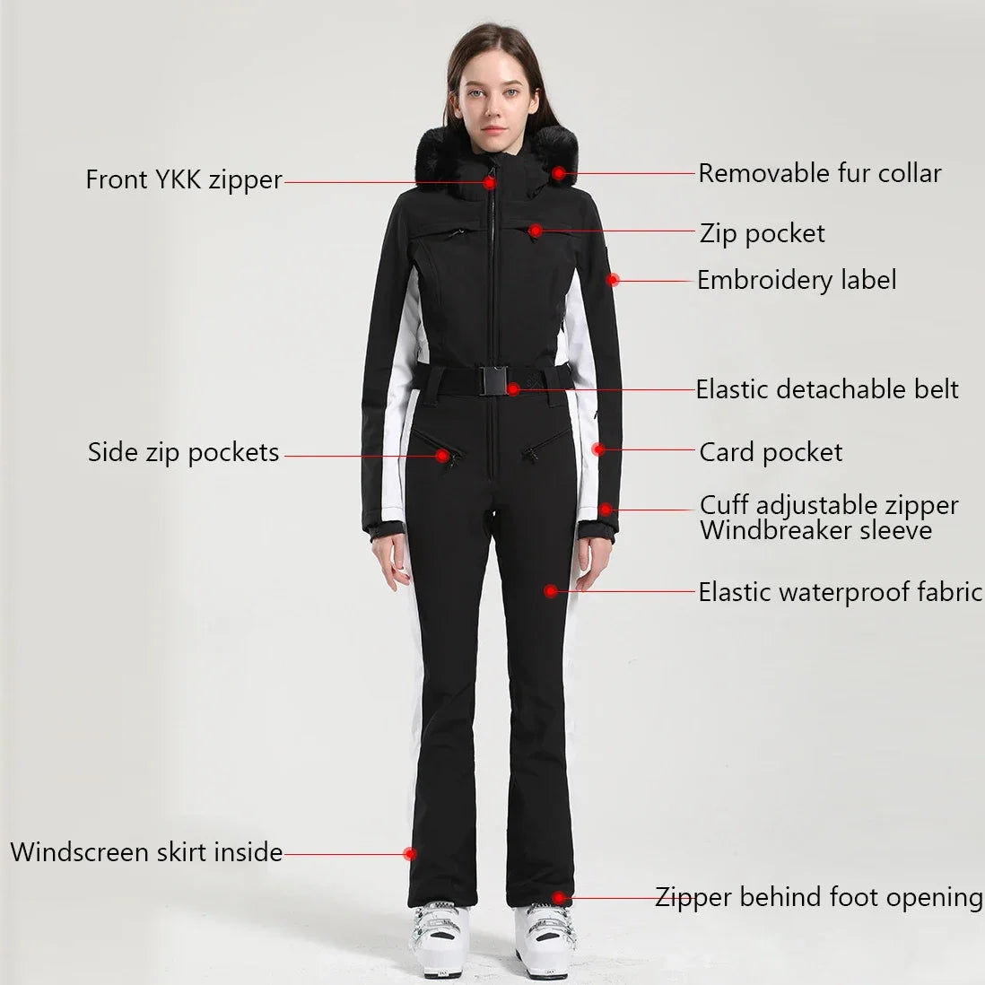 One-Piece Ski Suit Thickened Thermal Snowboard Jacket Jumpsuits