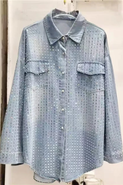 Rhinestone Denim Shirt