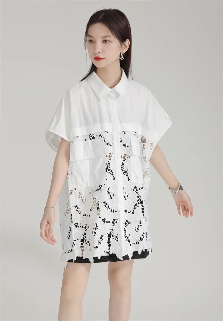 Lace Embroidery Shirt