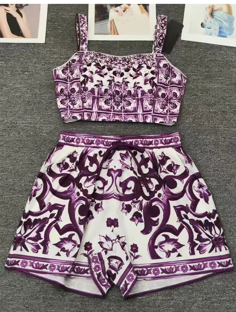 Purple Dolce Shorts & Set - Shellss