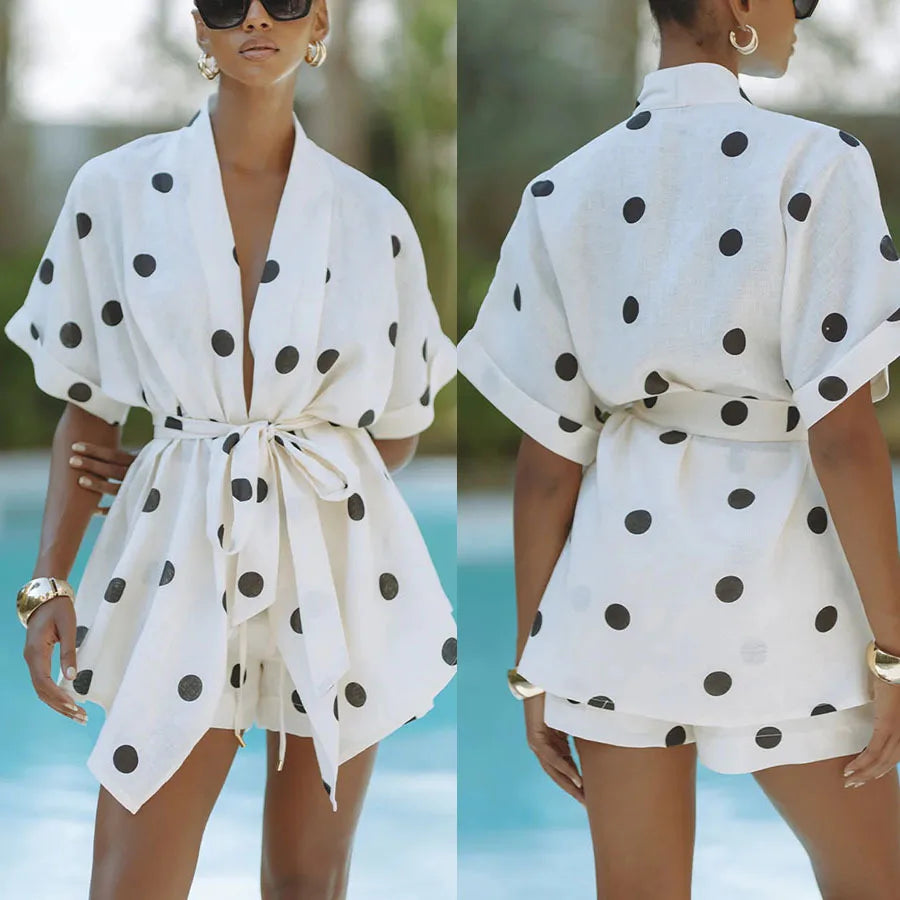 Batwing white Polka Set - Shellss