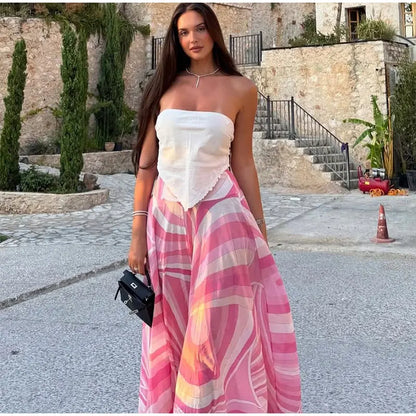 Marble Print Halter Satin Set