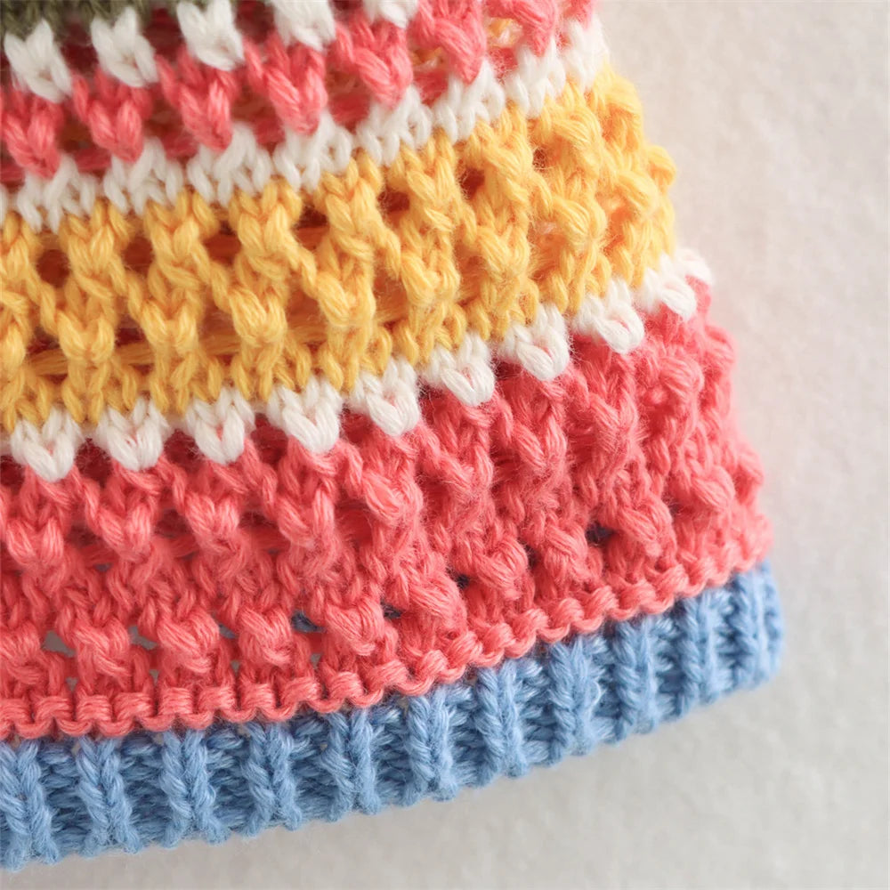 Striped Knit Colorful Set