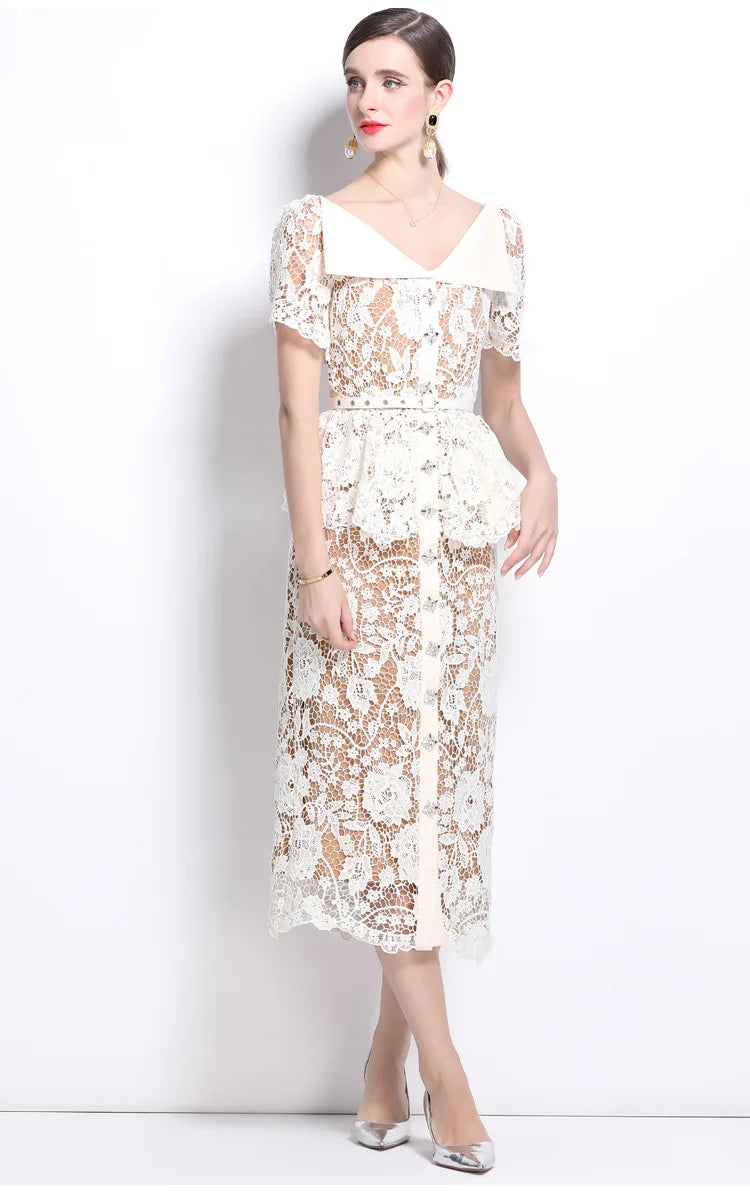 White Elegant Lace dress