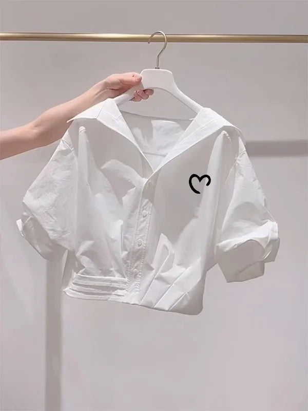 Classy White Crop Shirt