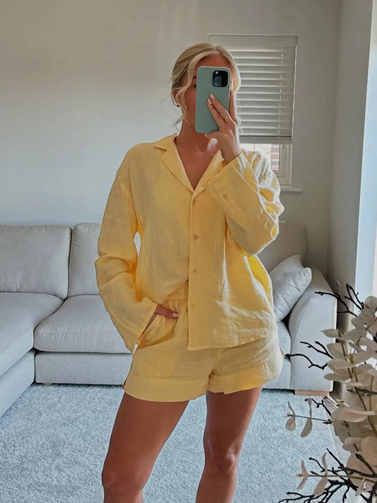 Yellow Summer shorts co ord set