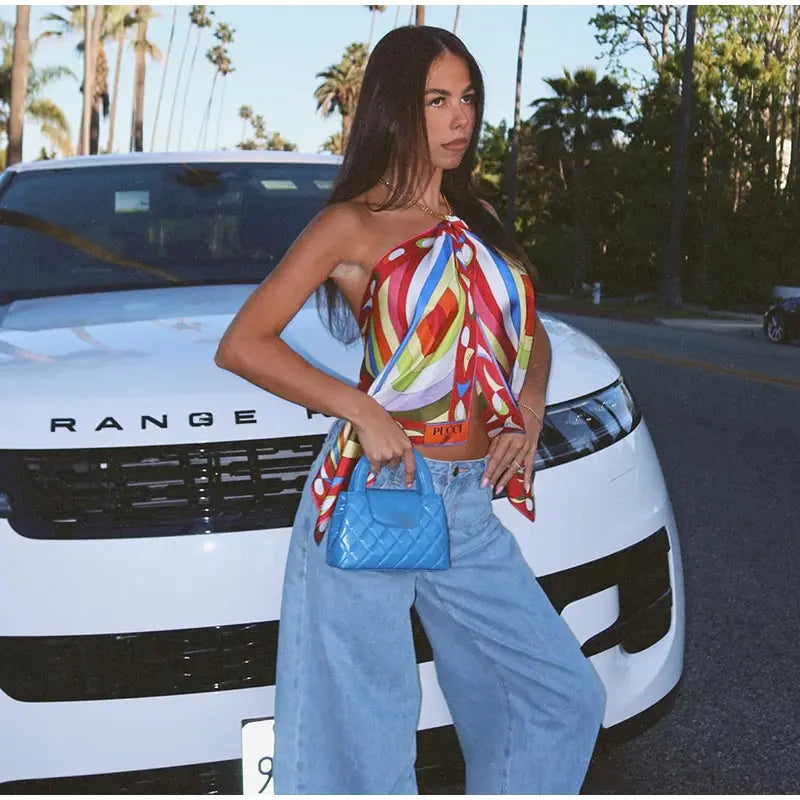 Fashion Printed Halter Vest Skirts Sets Women's Sleeveless Backless Tops Floor-length Skirt 2025 Summe New Beach Vacation suit