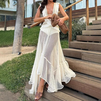 Lace Tassel Splicing Silk Fringe dress