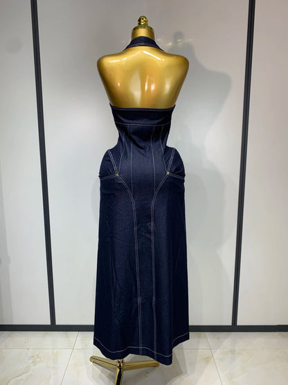 Celebrity Denim Zip dress