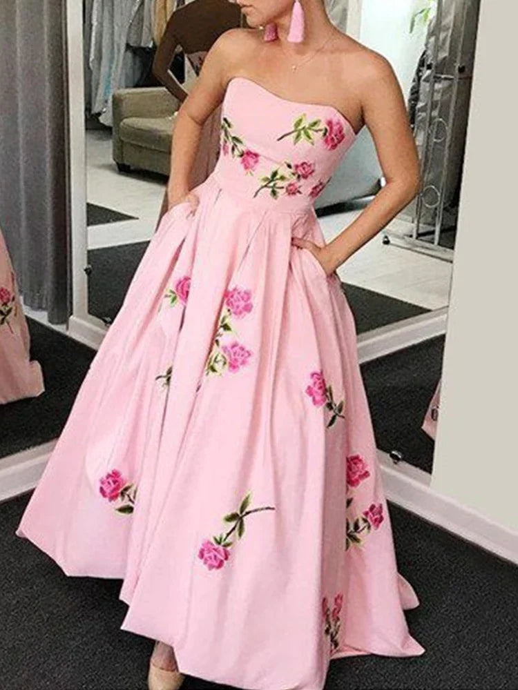 Strapless Long Party Dresses clio