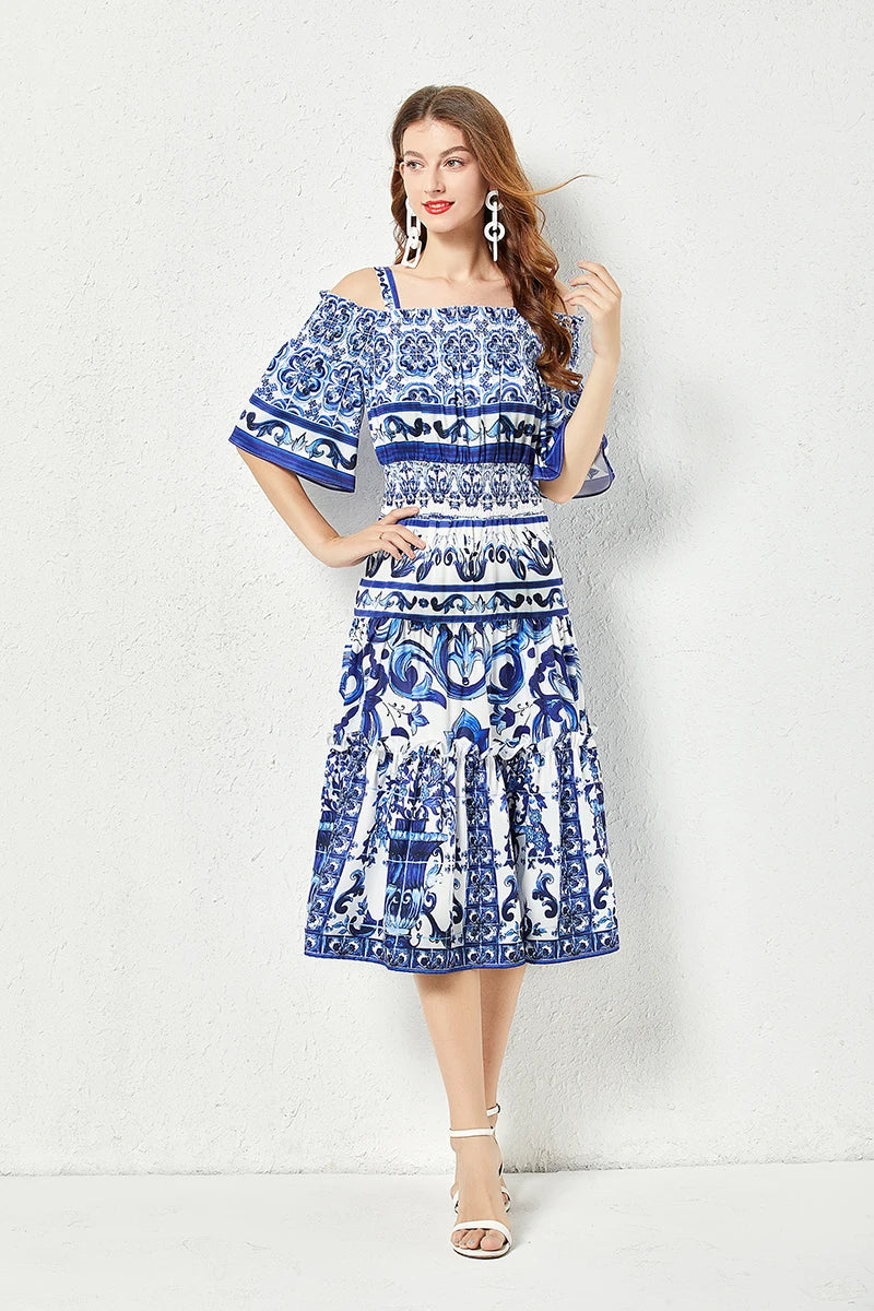 Porcelain Majolica Print MIdi