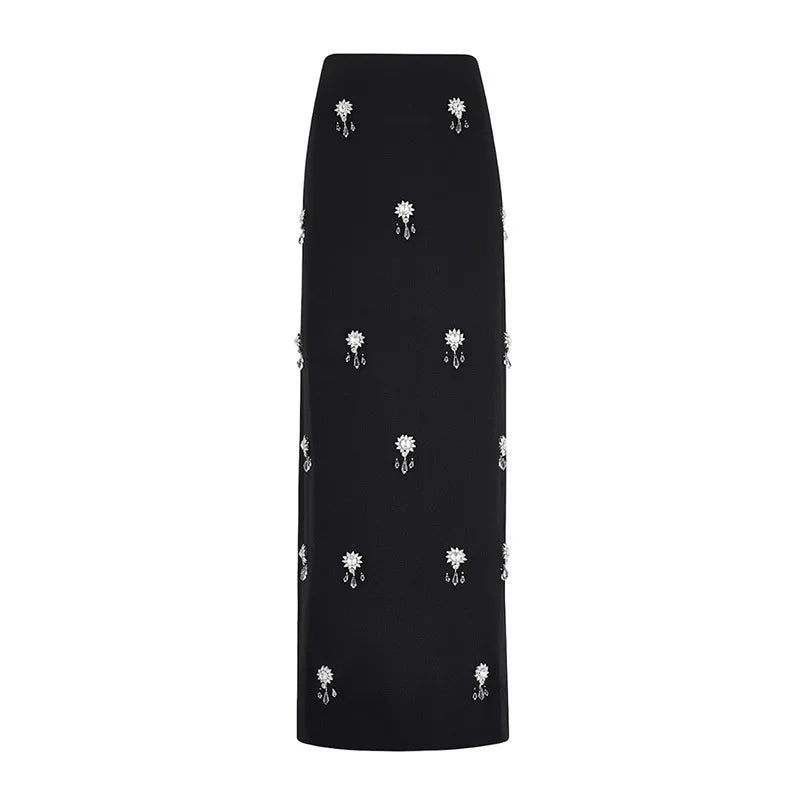 Square Neck Diamond Celebrity Skirt Top