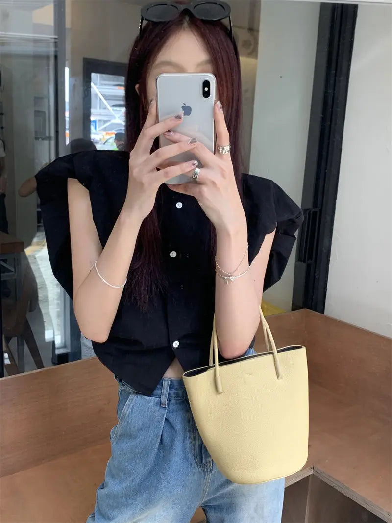 Vintage broad shoulder Crop Top CH