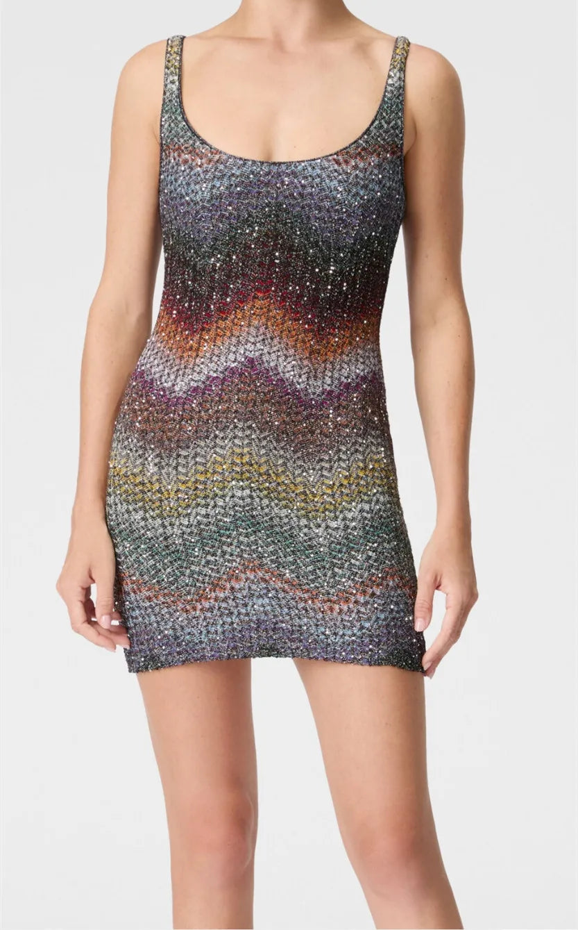 Missoni Zigzag Metallic Strap Mini Dress