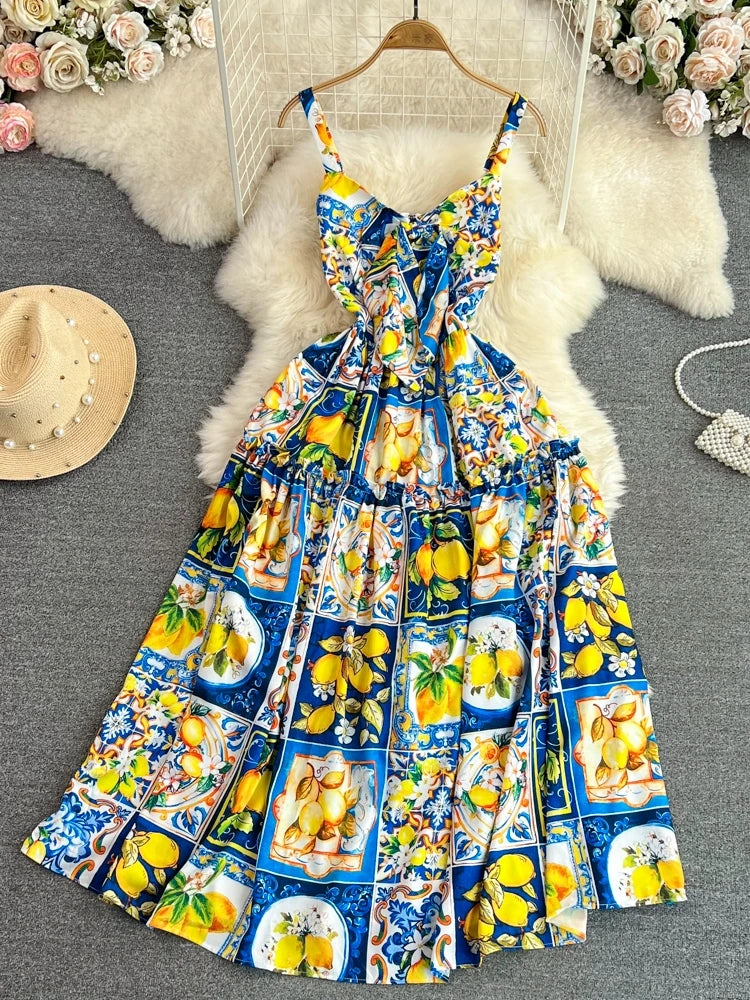 Dolce Vintage Print dress Summer Resort