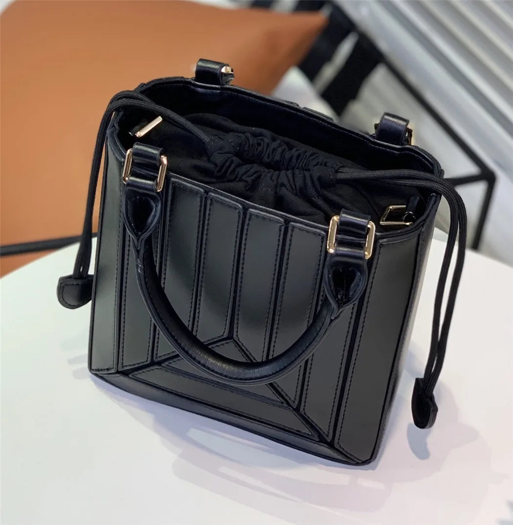 Luxury leather bag colorful Tote