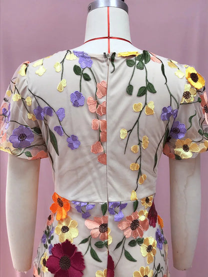 Flower Embroidered
