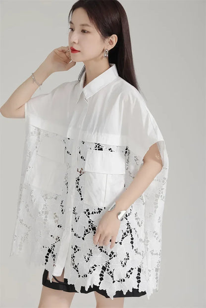 Lace Embroidery Shirt