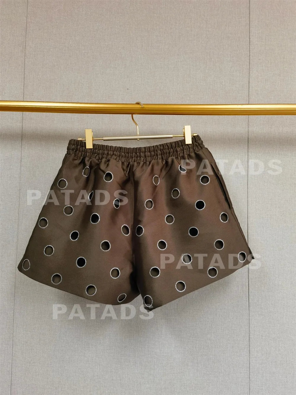 MaSande Early Autumn New Women's Fashionable Hollow out High Waist Drawstring Shorts Ring Detail Casual Pants Straight Leg - Shellss