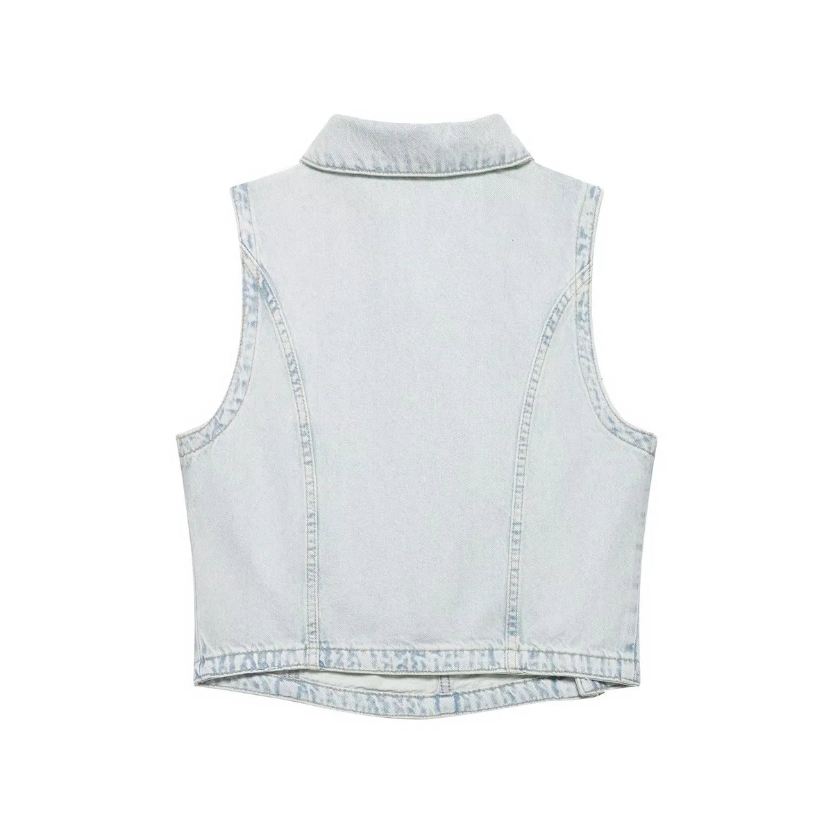 Fashionable Denim Vest And Pants Set Low Waist Long Pants Short Style Spring Season Chinese Brand Women's Clothing Ensemble