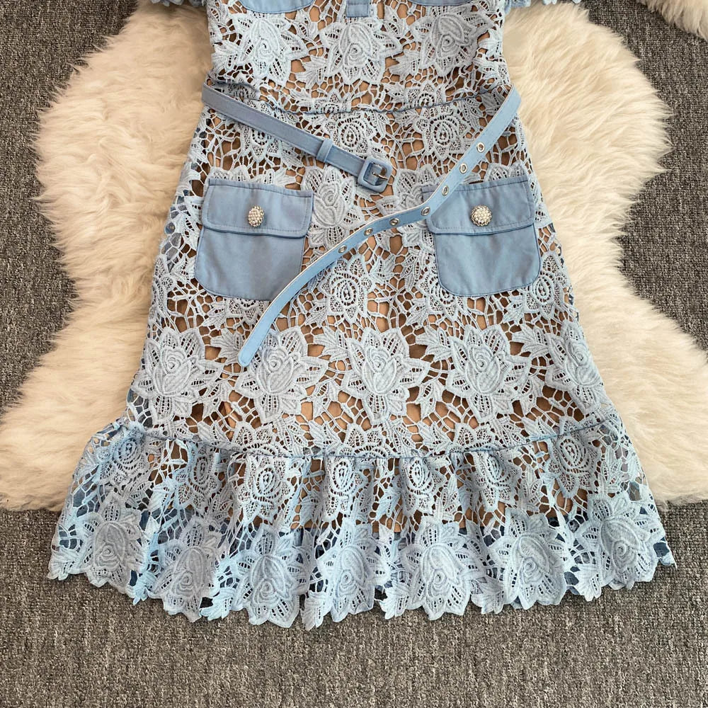 Lace Embroidery Fishtail Party Dresses