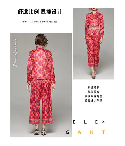 CH Versatile Letter Printed Two Piece Set of Shirt and Pants Set