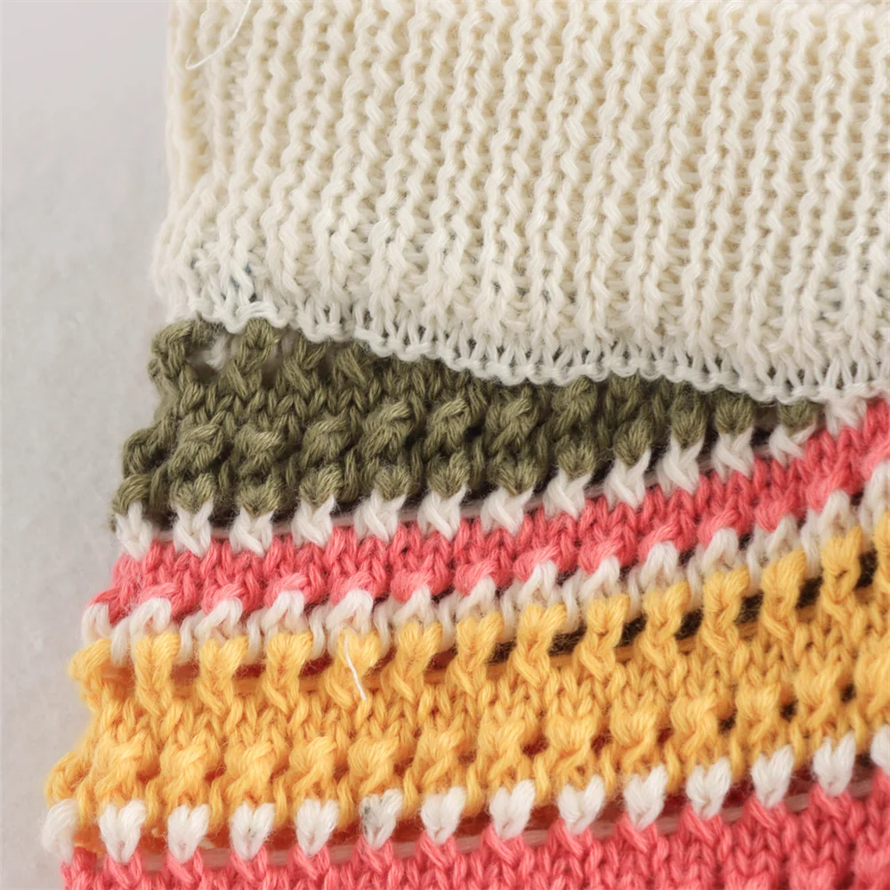 POLO collar short knitted striped shorts set