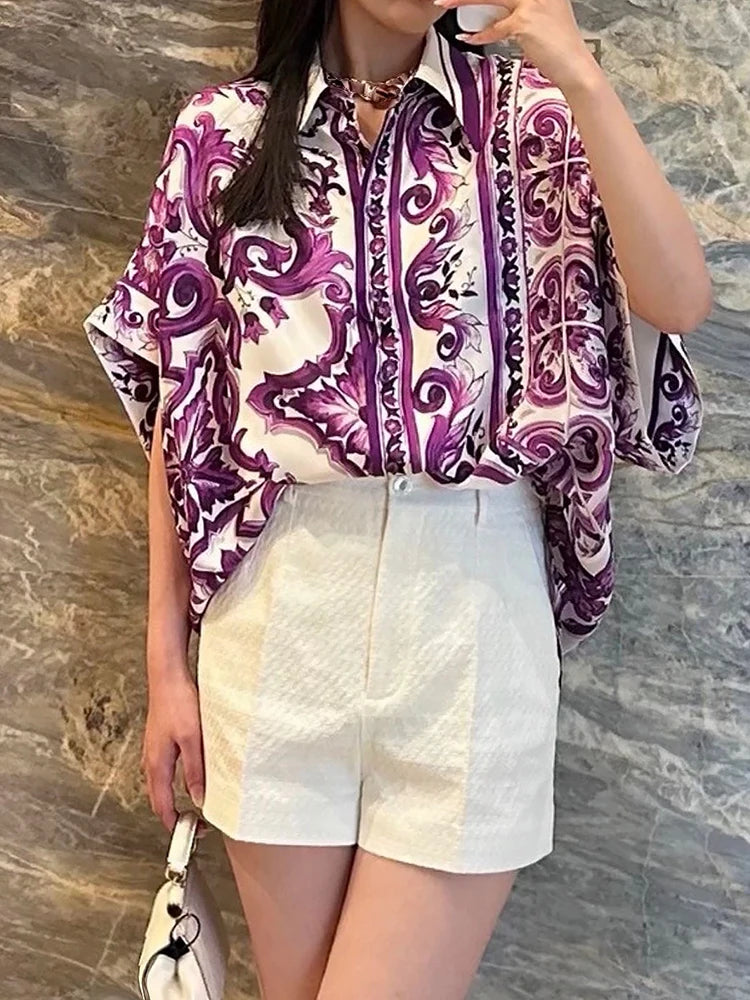 Dolce summer purple blouse
