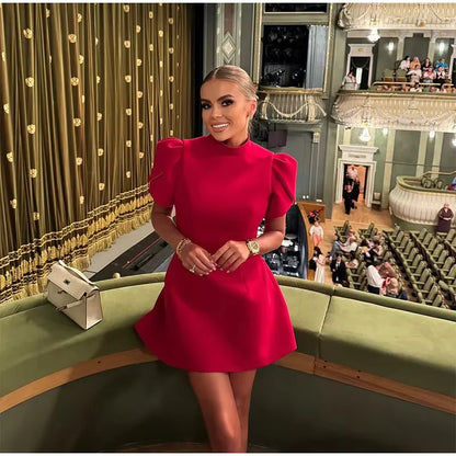 Elegant Womens White Bow Chic Dress