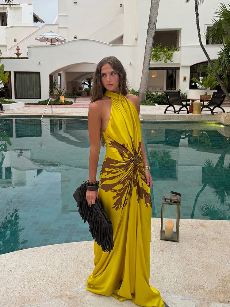 Yellow Dress Brown Knot