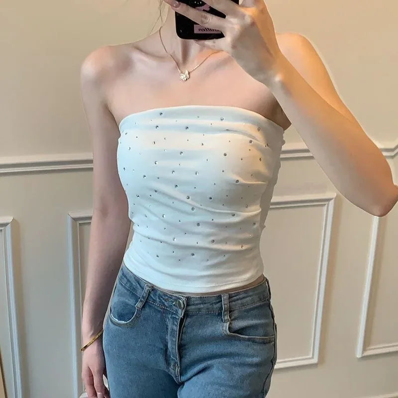 Party embellished Tube Tops