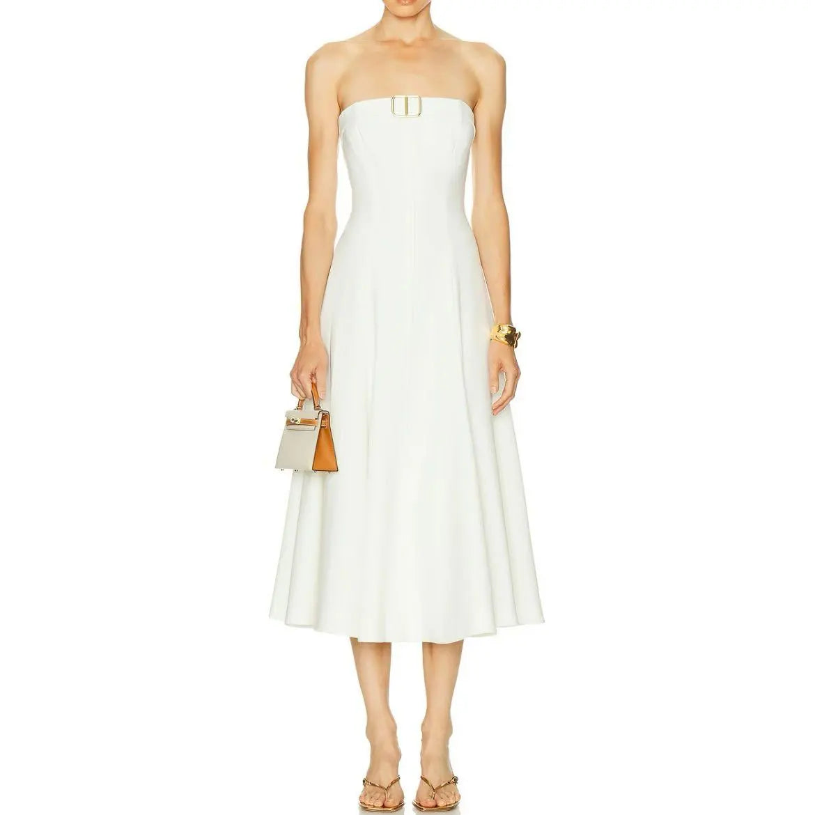 Women strapless maxi dress Elegant Fashion long dress - Shellss