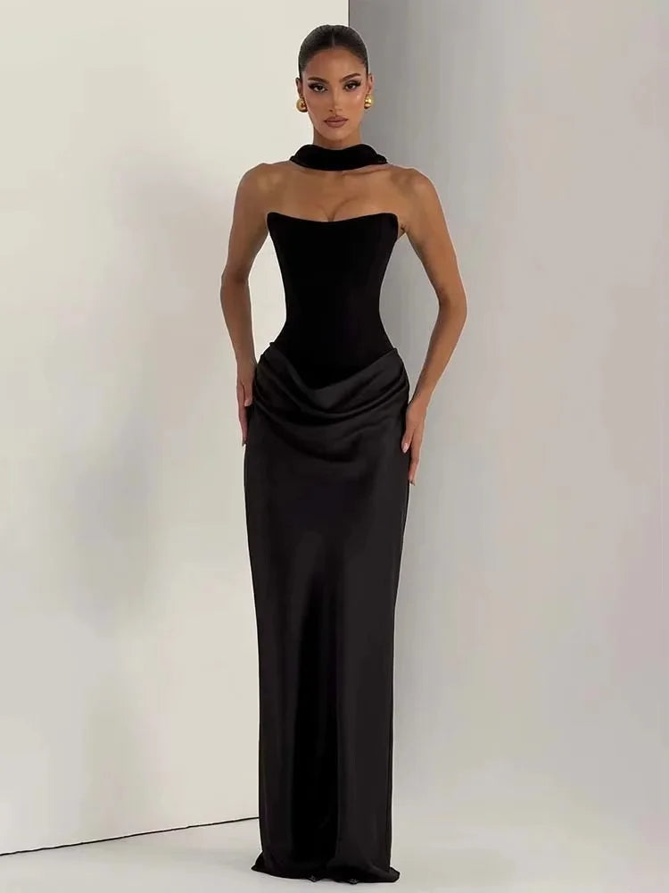 Avrilyaan Satin Pleated Strapless Sleeveless Sexy Dress Women Elegant 2026 Party Dress Backless Maxi Long Summer Dress Vestidos - Shellss