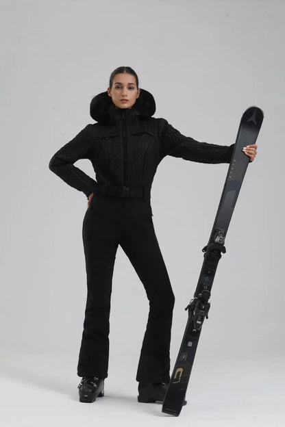 One-Piece Ski Suit Thickened Thermal Overalls Snowboard Jacket Jumpsuits Slim Fitting Ski Set Wind Proof Waterproof