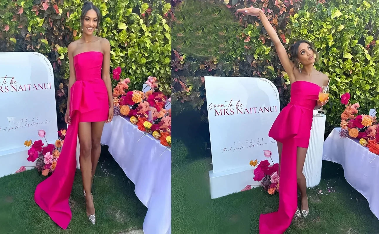 Satin party Dresses Short A Line