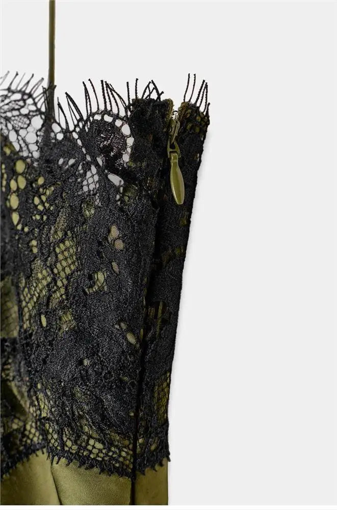 Silk Satin Asymmetrical Green Zara