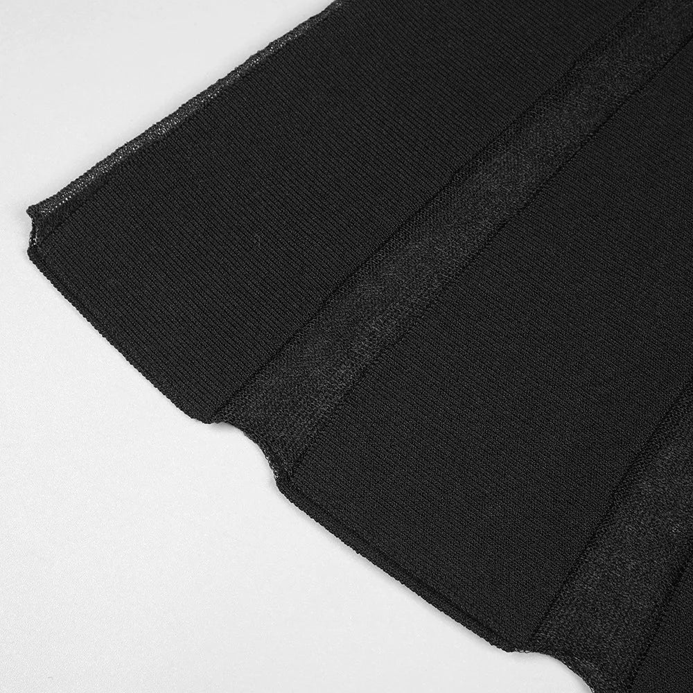 Semi Sheer Black Dress- Party Premium collection