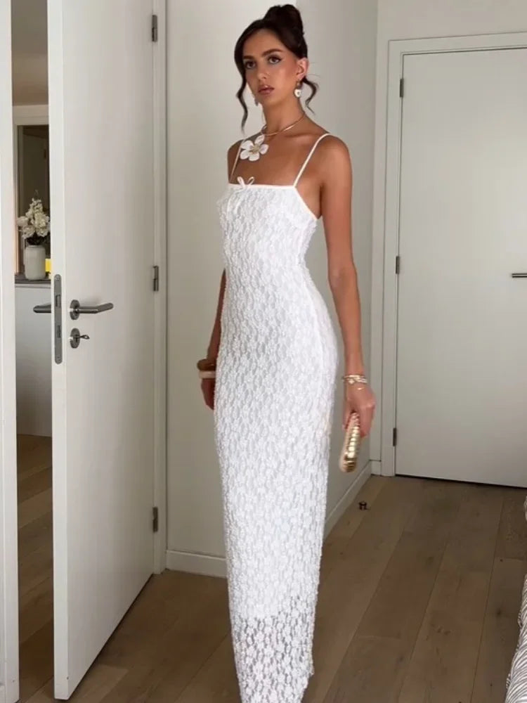 1 Lace White beach resort summer dress