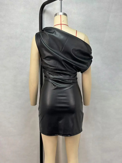 Offshoulder faux leather