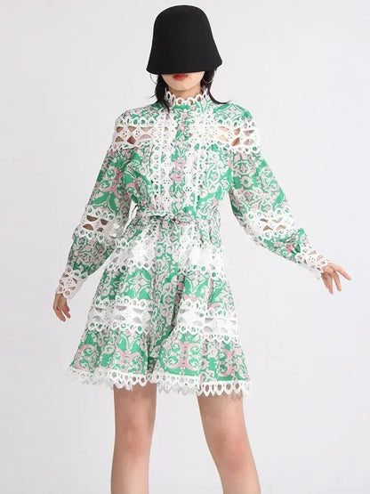 Vintage Court Style Lace Dress