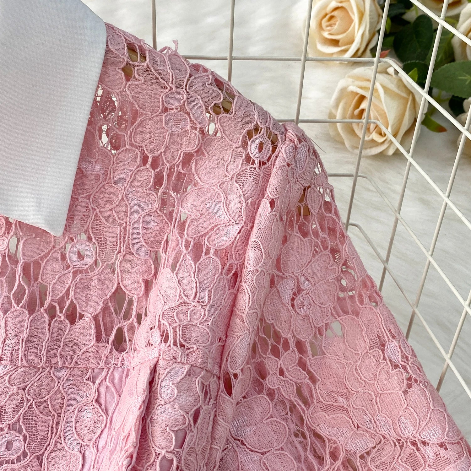 Selfportrait Buttons Diamonds Lace Dress