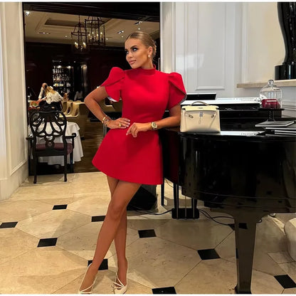 Elegant Womens White Bow Chic Dress