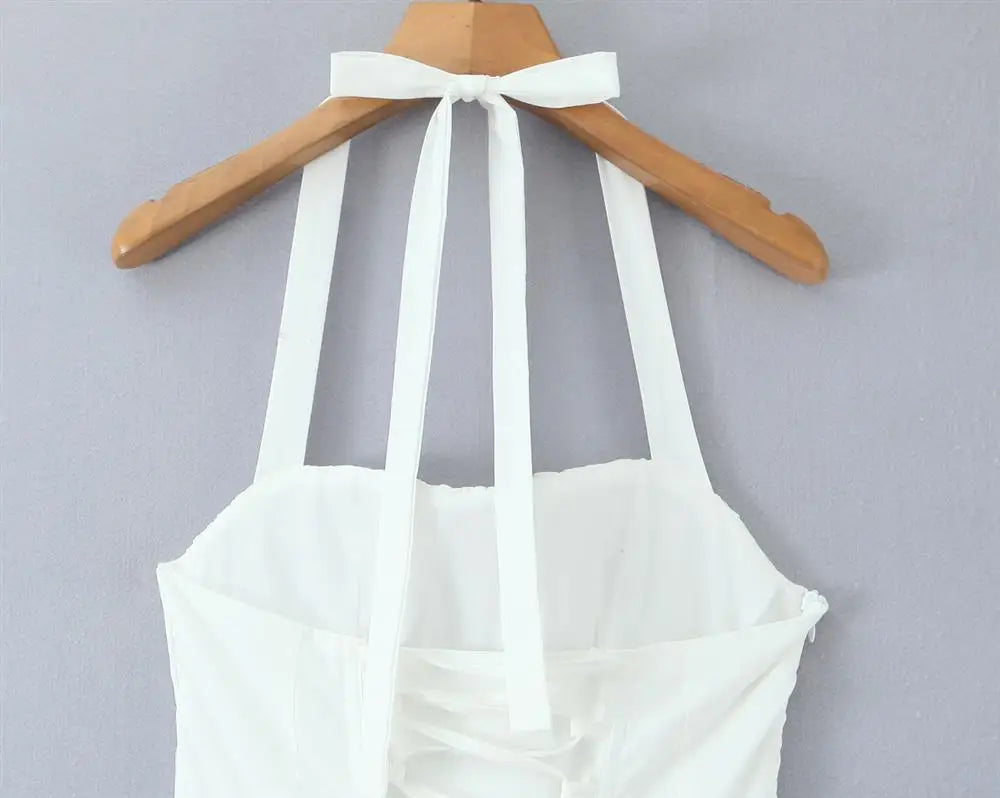 Princ Sle Long Dr LinJ High Waist Fibone Split Ne Hanging Strap European Sle Casual Wear for Middle-Aged Women - Shellss